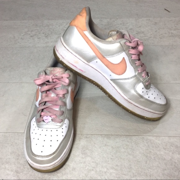 nike air force 1 pink and silver